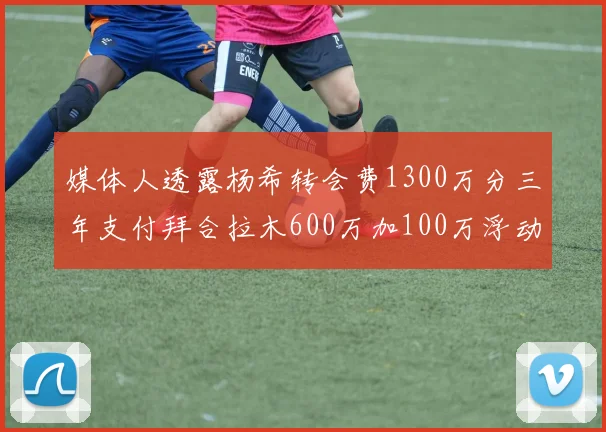 媒体人透露杨希转会费1300万分三年支付拜合拉木600万加100万浮动